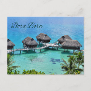 Bora Bora Tahiti Vackra mysiga stugor i havet Vykort