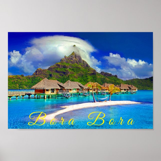 Bora Bora Tropical Island Poster (Framsidan)