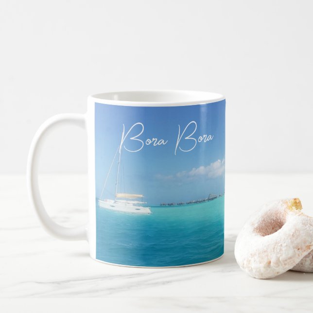 Bora Bora Tropisk Öparadis Jakt  Kaffe M Kaffemugg (Med munk)