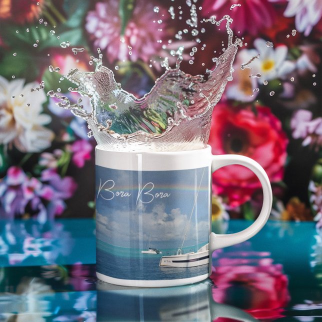 Bora Bora Tropisk Öparadis Yacht  Kaffe M Kaffemugg (Skapare uppladdad)