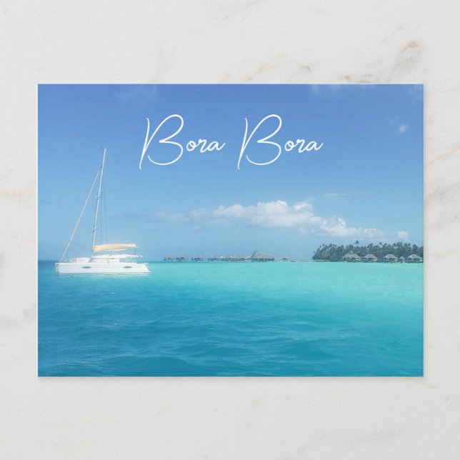 Bora Bora Tropisk Öparadis Yacht Vykort (Framsida)