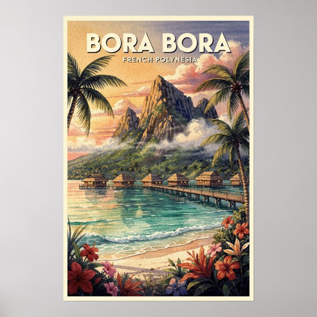Bora Bora Vintage Resa Poster (Framsidan)
