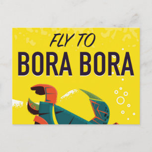 Bora Bora vintage-resoraffisch Vykort