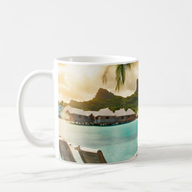 Bora Bora vykort (Bora Bora d) Kaffemugg (Vänster)