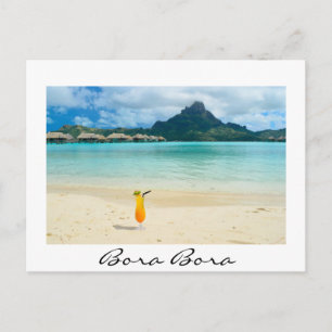 Bora Bora-vykort för tropisk cocktail Vykort
