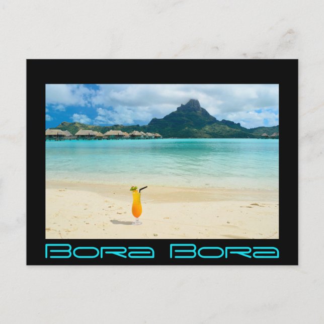 Bora Bora-vykort för tropisk cocktail Vykort (Framsida)