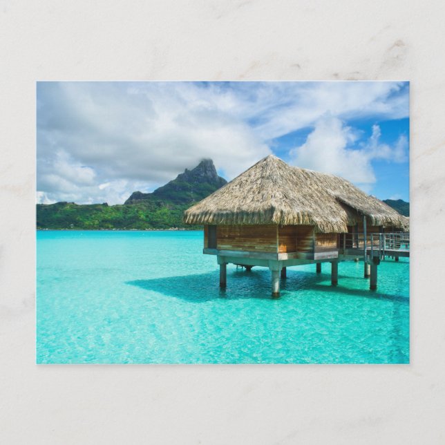 Bora Bora-vykort över vatten Vykort (Framsida)