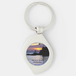 Boracay Beach, Filippinerna Swirl Silverfärgad Nyckelring