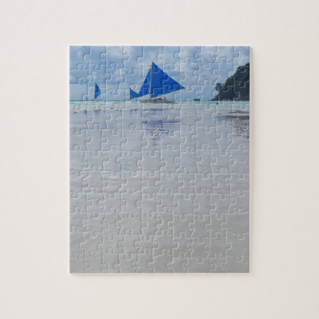 Boracay Beach Paraw Sailing in Filippinerna Pussel (Vertikal)