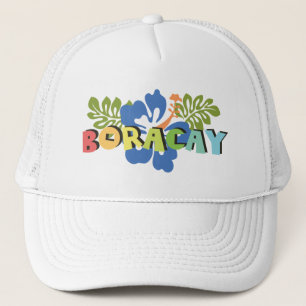 Boracay Filippinerna om Tropiska Hibiscus-blommor Keps