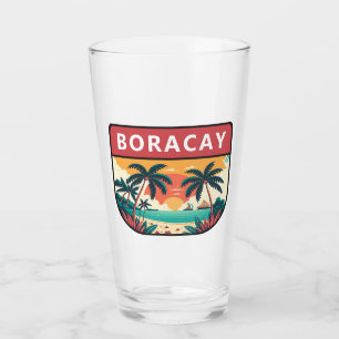 Boracay Filippinerna Retro Emblem Glaskopp
