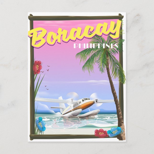 Boracay Filippinerna strand reseposter Vykort (Framsida)
