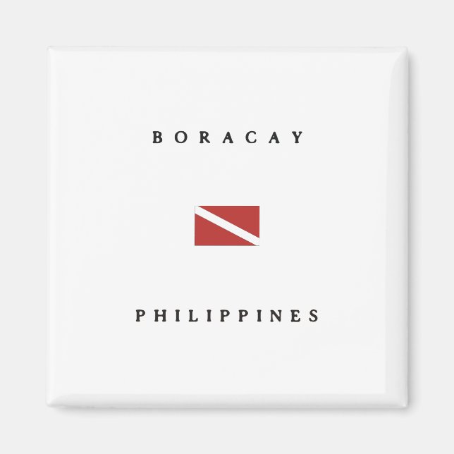 Boracay Filippinernas dykdyna Flagga Magnet (Framsidan)
