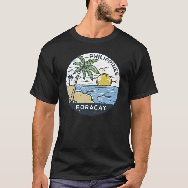 Boracay Filippinernas Vintage T Shirt (Framsida)