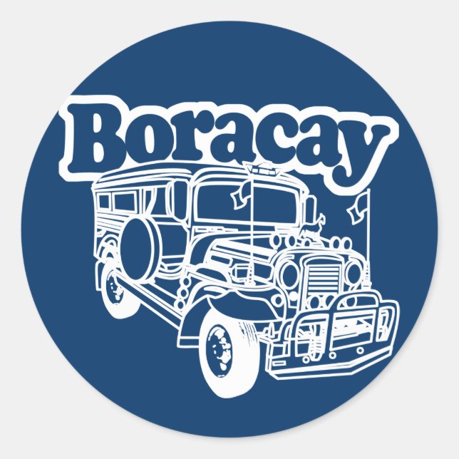 Boracay Jeepney Runt Klistermärke (Framsida)