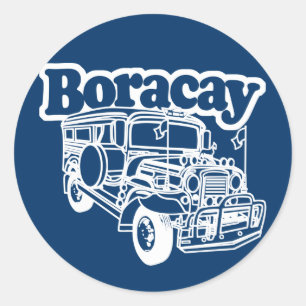Boracay Jeepney Runt Klistermärke