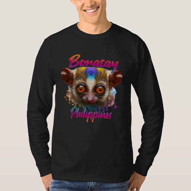 Boracay Philippines Tarsier T Shirt (Framsida)