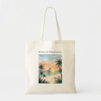 Boracay Sunset Beach Filippinerna Tote Tygkasse