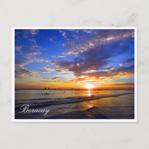 boracay sunset blue vykort