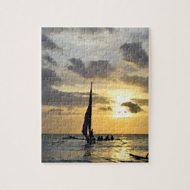 Boracay Sunset i Filippinerna Pussel (Vertikal)