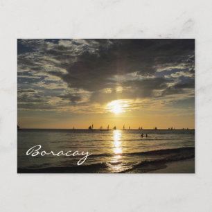 boracay surfa sunset vykort