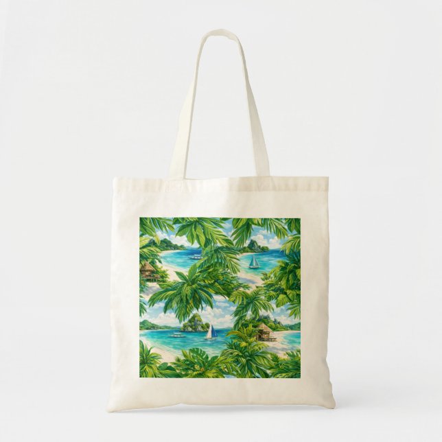 Boracay Tropisk Strand Palmtree Tygkasse (Framsidan)