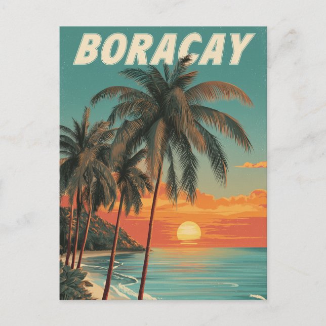 Boracay vintage vykort (Framsida)