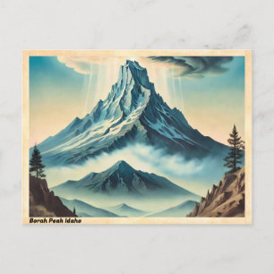 Borah Peak Idaho Vintage resor Vykort