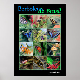 Borboletas gör den Brasil affischen Poster