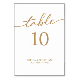 Bord 10 Guld Calligraphy Personlig Bröllop Bordsnummer