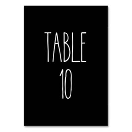 Bord 10 Rae Dunn Pottery Black Bord-kort Bordsnummer