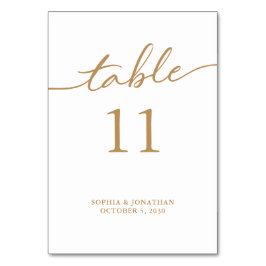 Bord 11 Guld Calligraphy Personlig Bröllop Bordsnummer