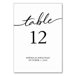 Bord 12 Black Calligraphy Personlig Bröllop Bordsnummer