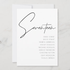 Bord 17 Modern mall för Bordsnumret Bröllop