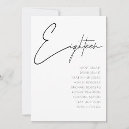 Bord 18 Modern mall för Bordsnummer Bröllop