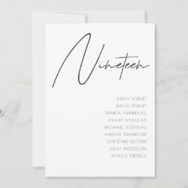 Bord 19 Modern mall för Bordsnumret Bröllop