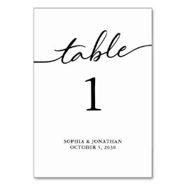Bord 1 Black Calligraphy Personlig Bröllop Bordsnummer