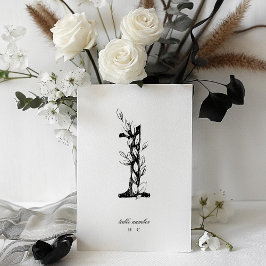 Bord 1 Vacker Blommigt Sketchad utandning Bröllop Bordsnummer