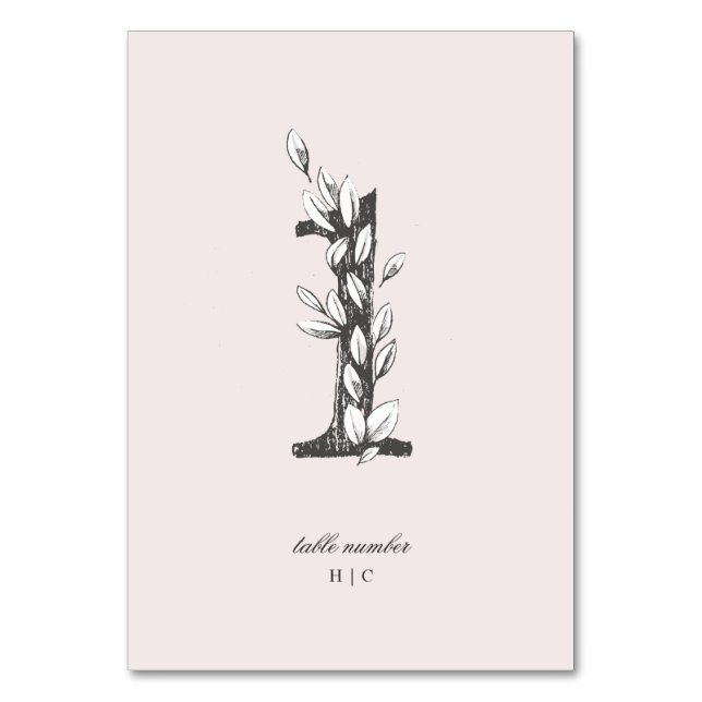Bord 1 Vackra  Blommigtar nummer Bröllop Bordsnummer (Framsidan)