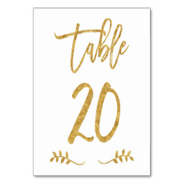Bord 20 | Elegant Guld handskrift Brushed Laurel Bordsnummer