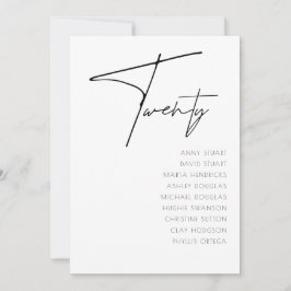 Bord 20 Modern mall för Bordsnummer Bröllop