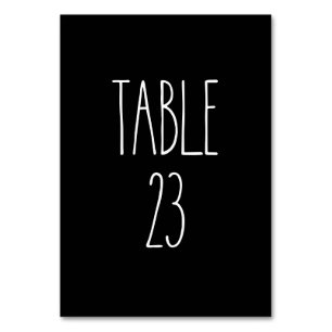 Bord 23 Rae Dunn Pottery Black Bord-kort Bordsnummer