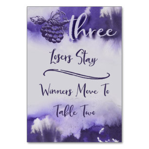 Bord 3 för vattenfärg för Bunco vindruvor nätt Bordsnummer