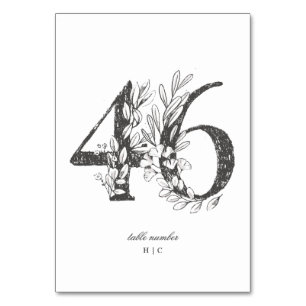 Bord 46 Vacker Blommigt Sketchad andedräkt Bröllop Bordsnummer