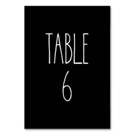 Bord 6 Rae Dunn Pottery Black Bord Card Bordsnummer