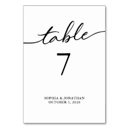 Bord 7 Black Calligraphy Personlig Bröllop Bordsnummer