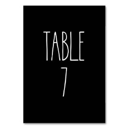 Bord 7 Rae Dunn Pottery Black Bord-kort Bordsnummer