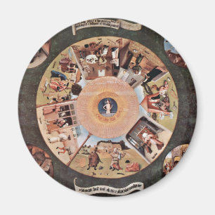 Bord av dödligen syndar., vid Hieronymus Bosch (B Magnet