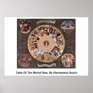 Bord av dödligen syndar. Vid Hieronymus Bosch Poster