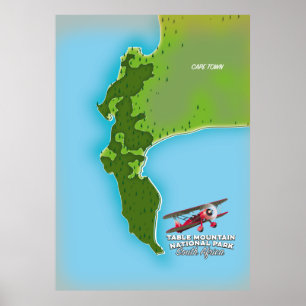 Bord bergsnationalparken södra Afrika karta Poster